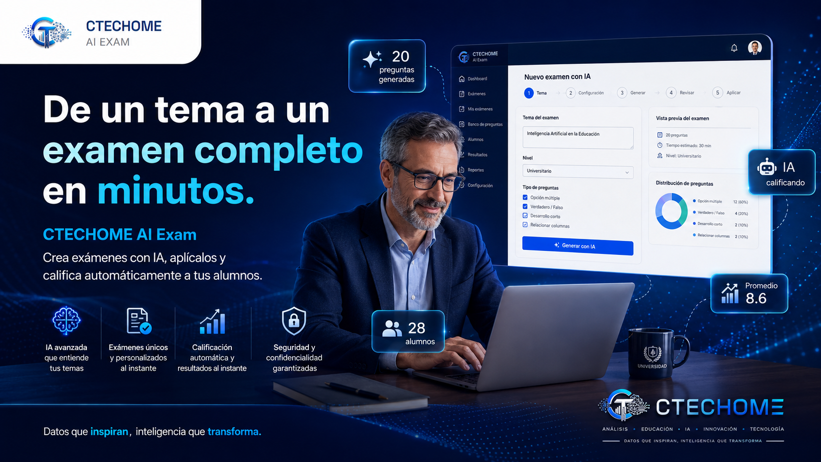 CTECHOME AI Exam: de un tema a un examen completo en minutos